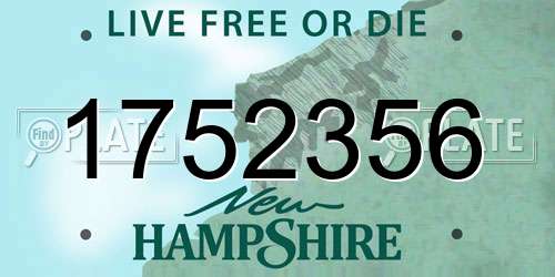 1752356 New Hampshire License Plate