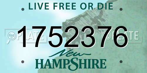 1752376 New Hampshire License Plate