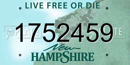 1752459 New Hampshire License Plate