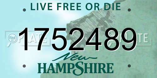 1752489 New Hampshire License Plate