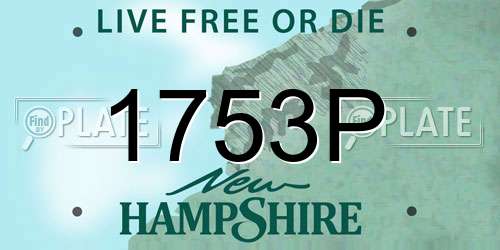 1753P New Hampshire License Plate
