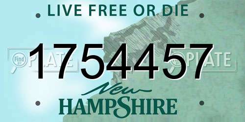 1754457 New Hampshire License Plate