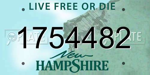 1754482 New Hampshire License Plate