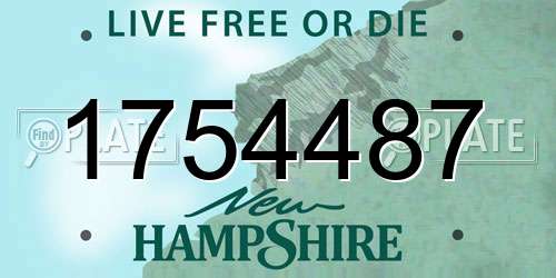 1754487 New Hampshire License Plate