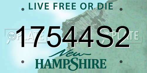 17544S2 New Hampshire License Plate
