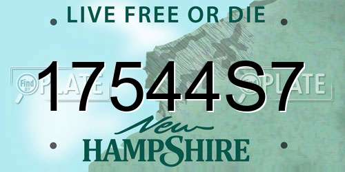 17544S7 New Hampshire License Plate