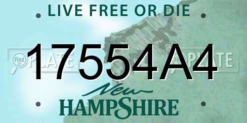 17554A4 New Hampshire License Plate