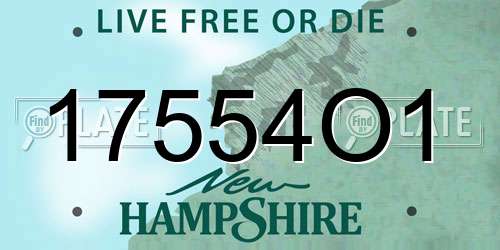 17554O1 New Hampshire License Plate