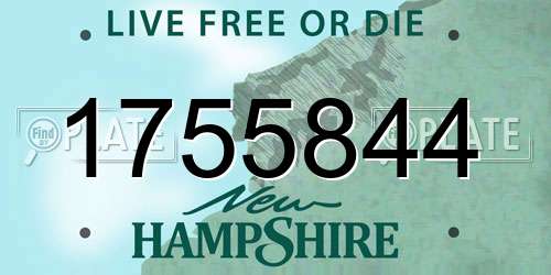 1755844 New Hampshire License Plate