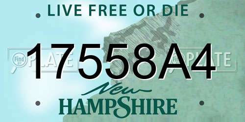 17558A4 New Hampshire License Plate