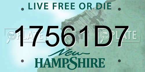 17561D7 New Hampshire License Plate