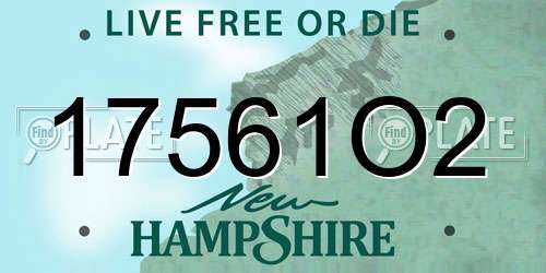 17561O2 New Hampshire License Plate