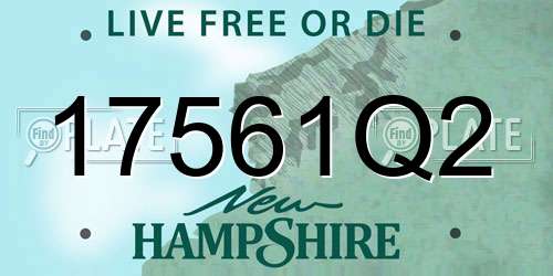17561Q2 New Hampshire License Plate