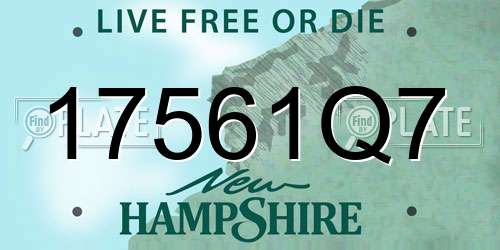 17561Q7 New Hampshire License Plate