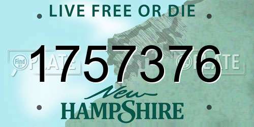 1757376 New Hampshire License Plate