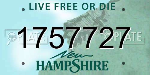 1757727 New Hampshire License Plate