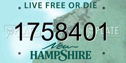 1758401 New Hampshire License Plate