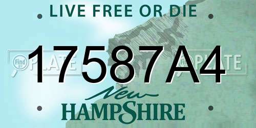 17587A4 New Hampshire License Plate