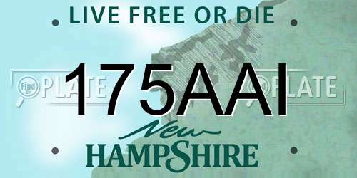 175AAI New Hampshire License Plate
