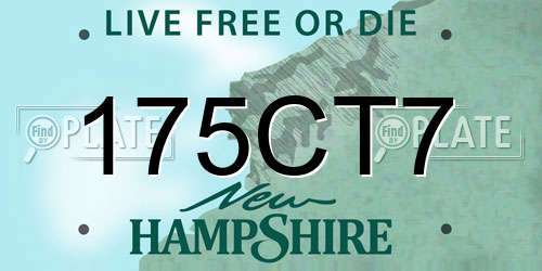 175CT7 New Hampshire License Plate