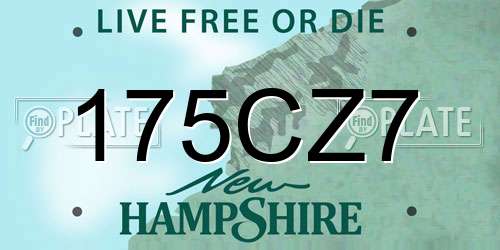 175CZ7 New Hampshire License Plate
