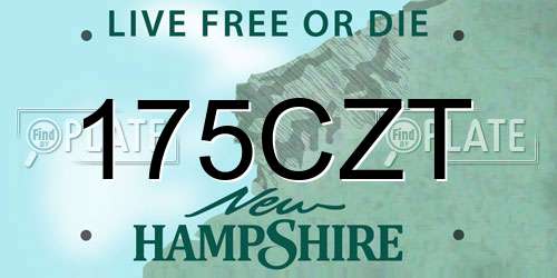 175CZT New Hampshire License Plate