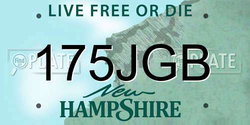 175JGB New Hampshire License Plate