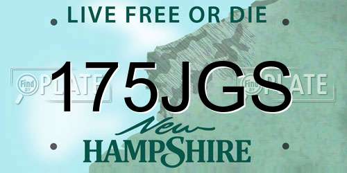 175JGS New Hampshire License Plate