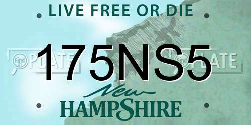 175NS5 New Hampshire License Plate