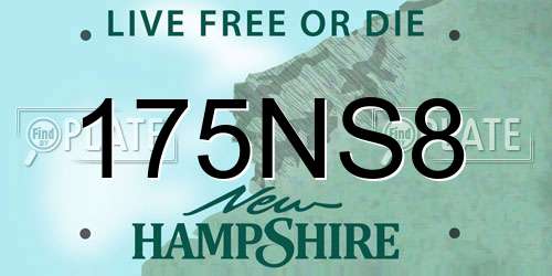 175NS8 New Hampshire License Plate