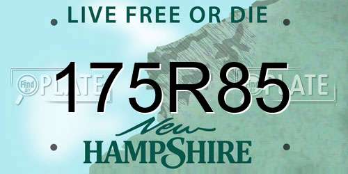 175R85 New Hampshire License Plate