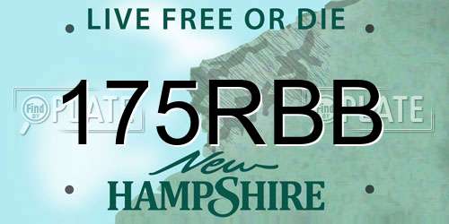 175RBB New Hampshire License Plate