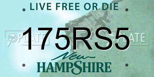 175RS5 New Hampshire License Plate