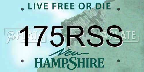 175RSS New Hampshire License Plate