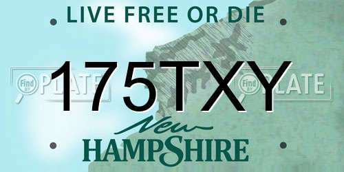 175TXY New Hampshire License Plate