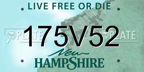 175V52 New Hampshire License Plate