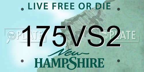 175VS2 New Hampshire License Plate