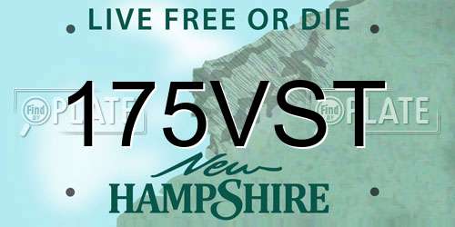 175VST New Hampshire License Plate