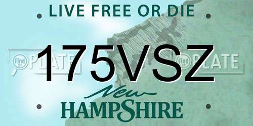 175VSZ New Hampshire License Plate