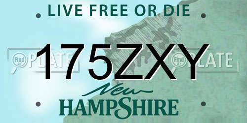 175ZXY New Hampshire License Plate