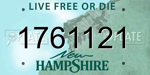 1761121 New Hampshire License Plate