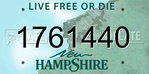 1761440 New Hampshire License Plate