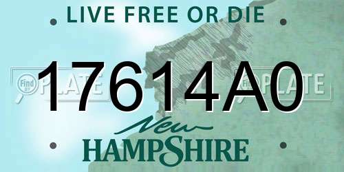 17614A0 New Hampshire License Plate