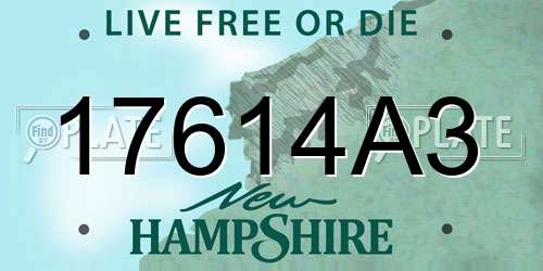 17614A3 New Hampshire License Plate