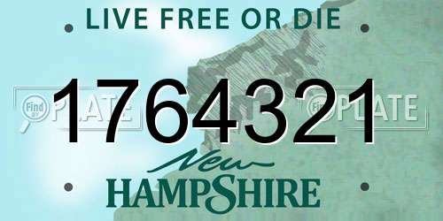 1764321 New Hampshire License Plate