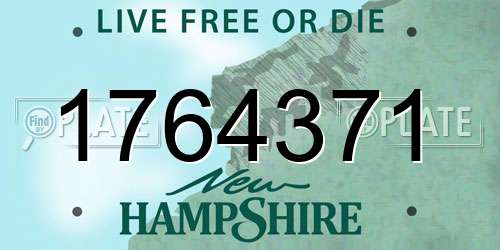 1764371 New Hampshire License Plate
