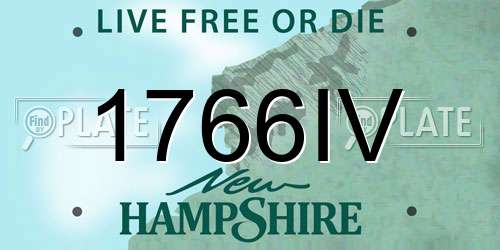 1766IV New Hampshire License Plate