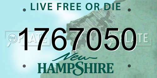 1767050 New Hampshire License Plate