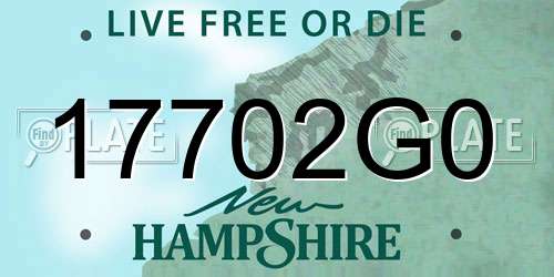 17702G0 New Hampshire License Plate