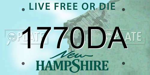 1770DA New Hampshire License Plate